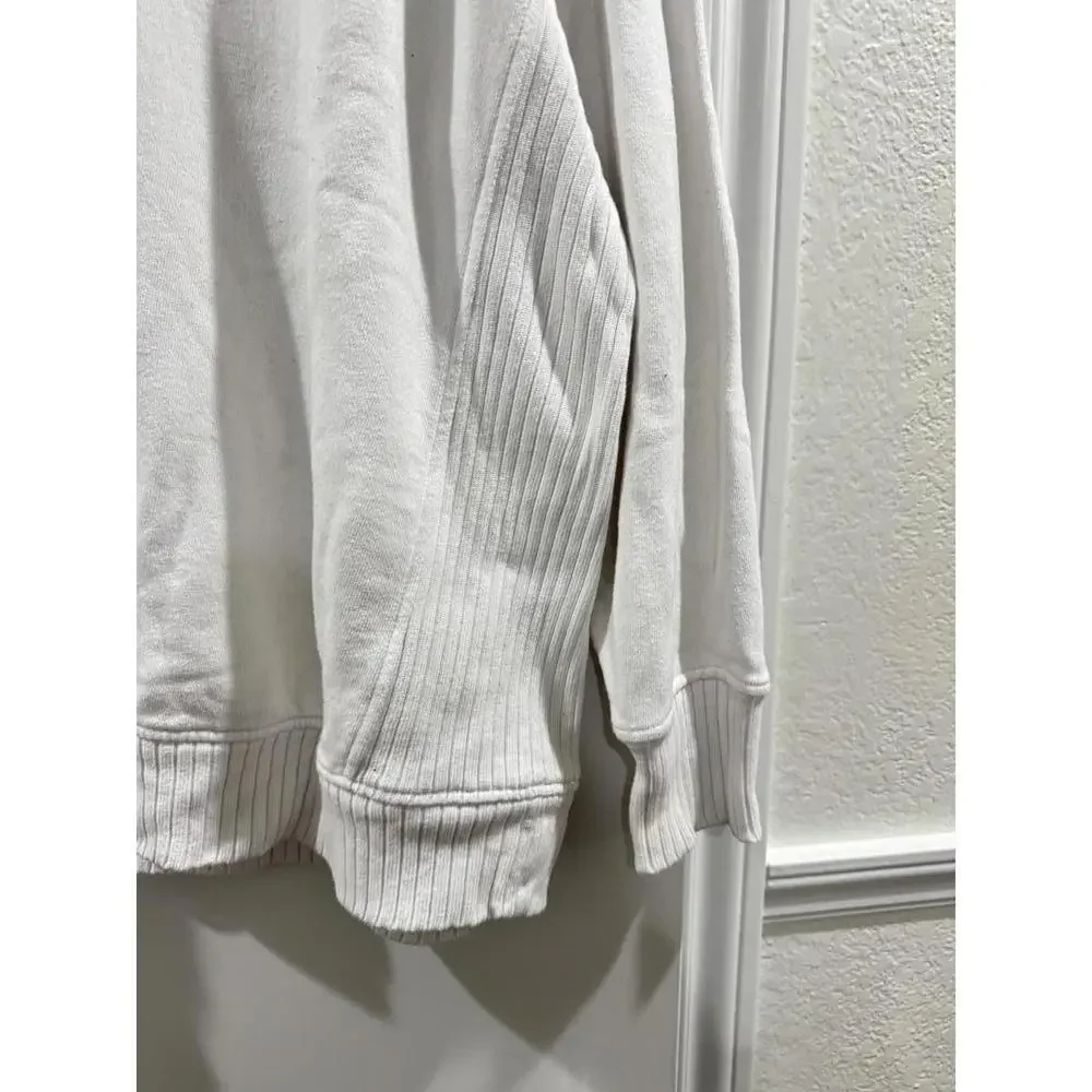 Aerie Down To Earth White Crew Neck Oversized Sweatshirt- Size Large - Picture 6 of 9